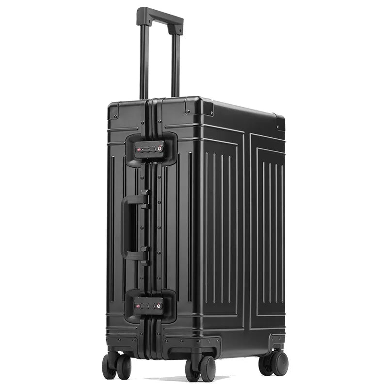 100% Aluminum-Magnesium Alloy Travel Suitcase Rolling Luggage 20/24/28 Inch Trolley Luggage Carry-On Cabin Suitcase